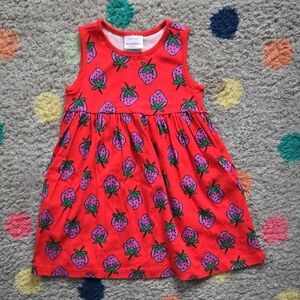 Size 4 100cm Hanna Andersson Strawberry Sleeveless Dress Like New EUC Twirl